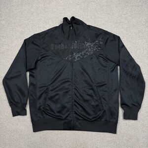 Vintage Y2K Anchorblue Track Jacket Men's Size L Black Full Zip Streetwear